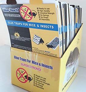 Blue-Touch Mouse Glue Traps, Peanut Butter Scented Best glue traps glue boards for mice, insects and crawling pests. 8.5x5.5 inches, 1.1 OZ – 100 Traps/Box