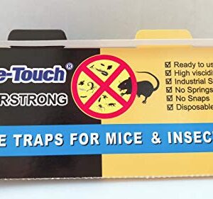 Blue-Touch Mouse Glue Traps, Peanut Butter Scented Best glue traps glue boards for mice, insects and crawling pests. 8.5x5.5 inches, 1.1 OZ – 100 Traps/Box