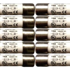 10pcs PV Fuse 1000v DC 15A UL Listed 10x38mm Solar in-line