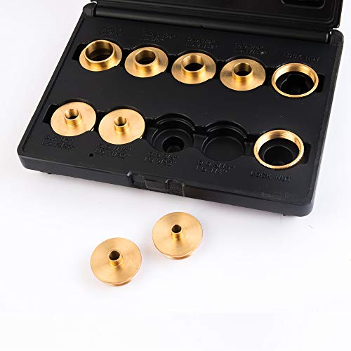 O'SKOOL 10 pcs Brass Router Template Bushing Guides Sets Fit Any Router Sub-base of the Porter Cable style