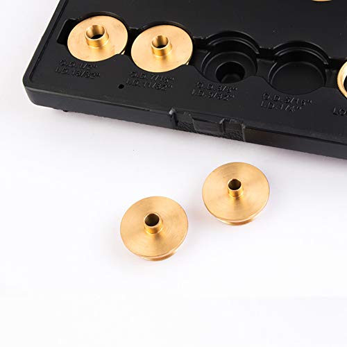 O'SKOOL 10 pcs Brass Router Template Bushing Guides Sets Fit Any Router Sub-base of the Porter Cable style