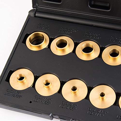 O'SKOOL 10 pcs Brass Router Template Bushing Guides Sets Fit Any Router Sub-base of the Porter Cable style