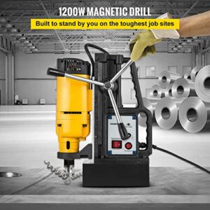Mophorn 1200W Magnetic Drill Press with 9/10 Inch (23mm) Boring Diameter Magnetic Drill Press Machine 2920 Lbs Magnetic Force Magnetic Drilling System 500RPM Portable Electric Magnetic Drill Press