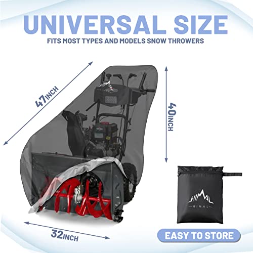 Himal Snow Thrower Cover-Heavy Duty Polyester,Waterproof,UV Protection,Universal Size for Most Electric Two Stage Snow Blowers 47" L x 32" W x 40" H (L)