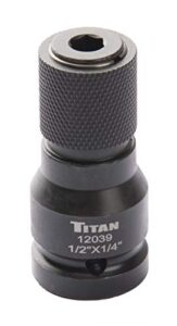 titan 12039 1/2-inch drive to 1/4-inch hex drive quick change adapter