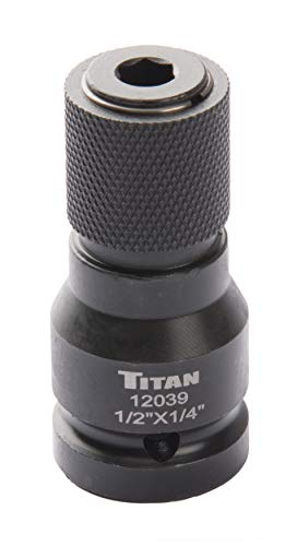 Titan 12039 1/2-Inch Drive to 1/4-Inch Hex Drive Quick Change Adapter