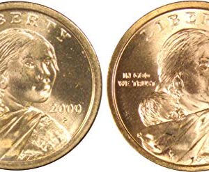 2000 P&D Sacagawea Native American Dollar 2 Coin Set BU Uncirculated $1