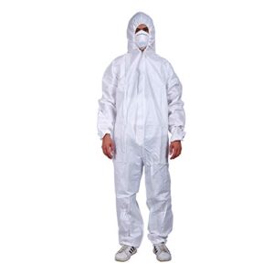 cleaing pack of 3 disposable hazmat suits x-large, paint suit, coveralls with hood and elastic wrists