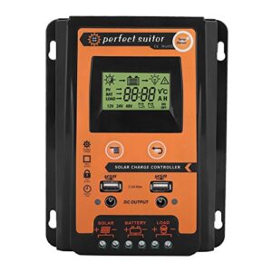 mppt solar for charger controller- solar panel battery regulator lcd display with dual usb port display 12v/24v safe protection(30a)