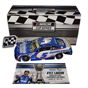 AUTOGRAPHED 2021 Kyle Larson #5 Hendrick Motorsports PHOENIX CHAMPIONSHIP RACE WIN (Raced Version) Signed Lionel 1/24 Scale NASCAR Diecast Car with COA (1 of only 2,712 produced)