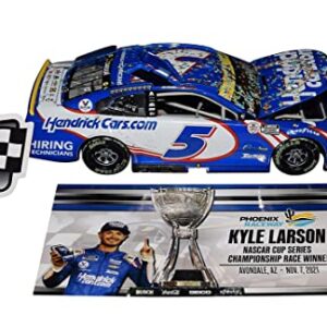 AUTOGRAPHED 2021 Kyle Larson #5 Hendrick Motorsports PHOENIX CHAMPIONSHIP RACE WIN (Raced Version) Signed Lionel 1/24 Scale NASCAR Diecast Car with COA (1 of only 2,712 produced)