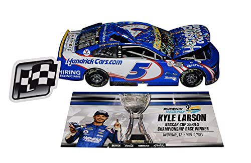 AUTOGRAPHED 2021 Kyle Larson #5 Hendrick Motorsports PHOENIX CHAMPIONSHIP RACE WIN (Raced Version) Signed Lionel 1/24 Scale NASCAR Diecast Car with COA (1 of only 2,712 produced)