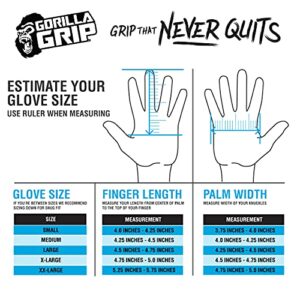 Gorilla Grip Slip Resistant Work Gloves 5 Pack, Medium ,Black