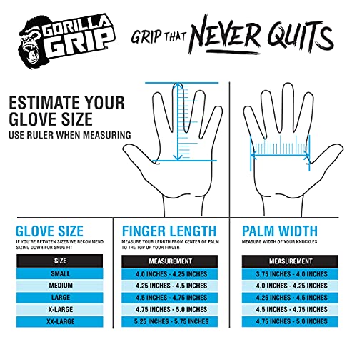 Gorilla Grip Slip Resistant Work Gloves 5 Pack, Medium ,Black