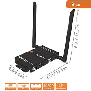 J-Tech Digital Wireless HDMI Extender 1X2 up to 200ft 1080P with HDMI Loop Output IR Passthrough (Receiver Only)