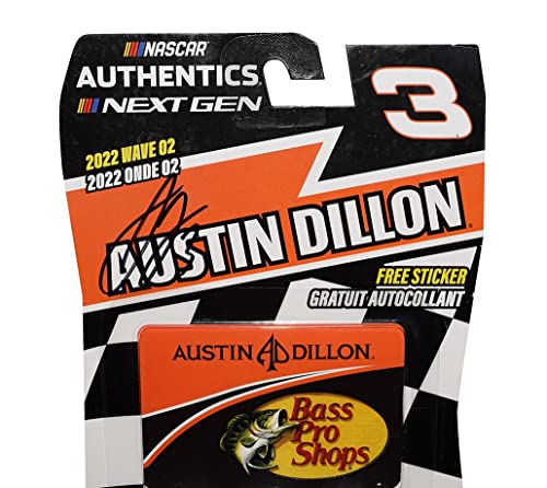 AUTOGRAPHED 2022 Austin Dillon #3 Bass Pro Shops (Richard Childress Racing) Next Gen NASCAR Authentics Wave 02 Signed Collectible 1/64 Scale Diecast Car with COA