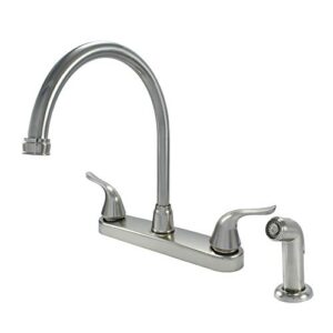 wasserman 23073124 - rv kitchen sink faucet high spout double handle washerless with side spray