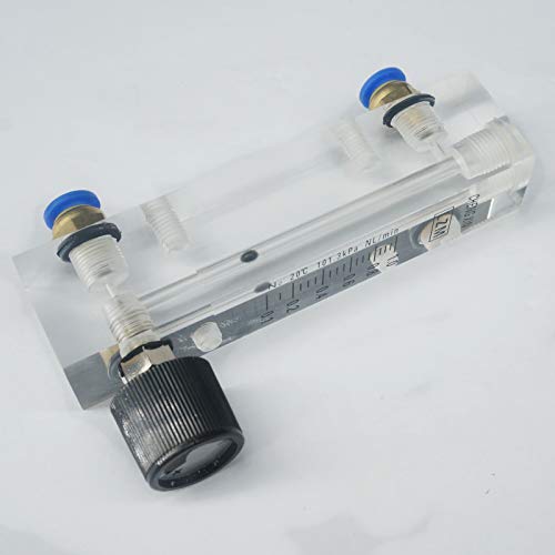 Sorekarain 0.1-1L/min LZM-6T N2 Nitrogen Flowmeter Rotameter with Valve Push in 6mm Tube