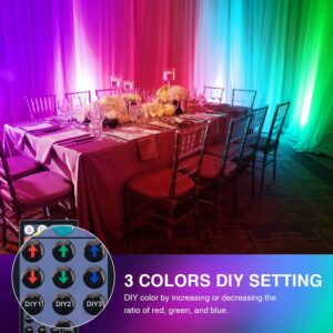 Onforu 4 Pack RGB LED Flood Light 160W Equivalent, DIY Color Changing Stage Lights with Remote, IP66 Indoor Outdoor Landscape Floor Strobe Light, Uplights for Christmas Event, Uplighting Wall Wash