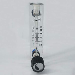 Sorekarain 0.1-1L/min LZM-6T N2 Nitrogen Flowmeter Rotameter with Valve Push in 6mm Tube