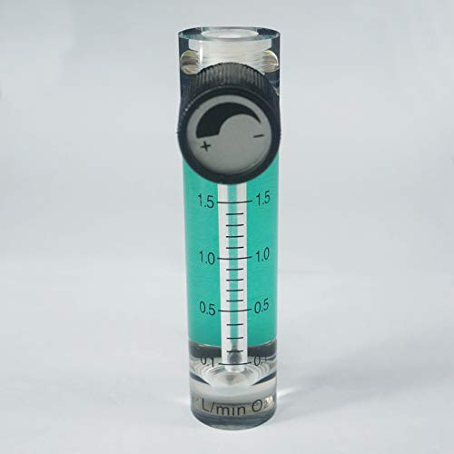 Sorekarain 0.1-1.5L/min LZM-6T Gas Air Oxygen Flowmeter Rotameter with Valve 8mm Hose Barb