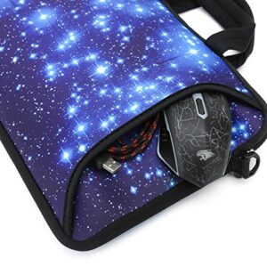 AUPET 17 17.3 inch Laptop Shoulder Bag Carrying Case Computer PC Cover Pouch+Handle For 16/17/17.3/17.4 inch Laptop Notebook (Blue Shining Stars)