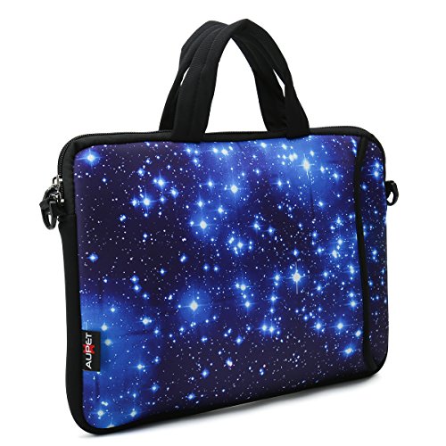 AUPET 17 17.3 inch Laptop Shoulder Bag Carrying Case Computer PC Cover Pouch+Handle For 16/17/17.3/17.4 inch Laptop Notebook (Blue Shining Stars)