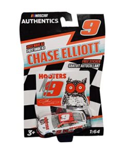 autographed 2022 chase elliott #9 hooters racing (hendrick motorsports) nascar authentics wave 03 signed collectible 1/64 scale diecast car with coa