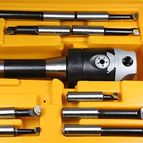 T005 2" Boring Head Set w/ R8 Shank, 9 Pc. Boring Bar Set