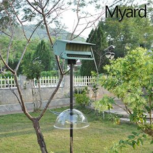 Myard 13 Inches Solid Clear PC Wobbly Squirrel Proof Baffle Deflector for Bird Feeder, Fit up 1.5 Inches Pole / Post