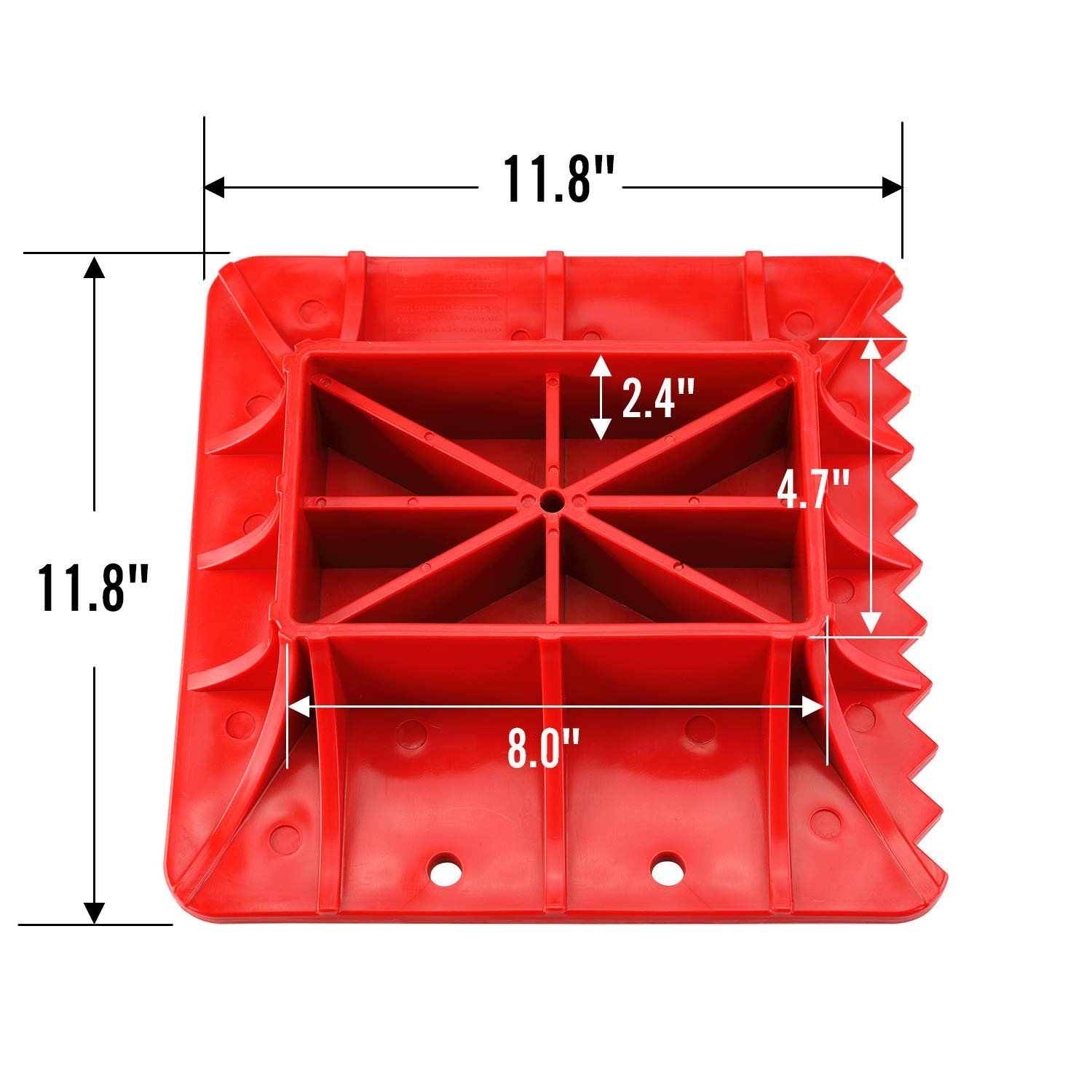 Seven Sparta Off-Road Base Compatible with Hi Lift Jack PP Pad to Alleviate Jack Hoisting Sinkage (Red)