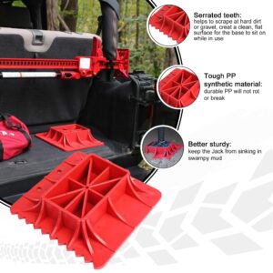 Seven Sparta Off-Road Base Compatible with Hi Lift Jack PP Pad to Alleviate Jack Hoisting Sinkage (Red)