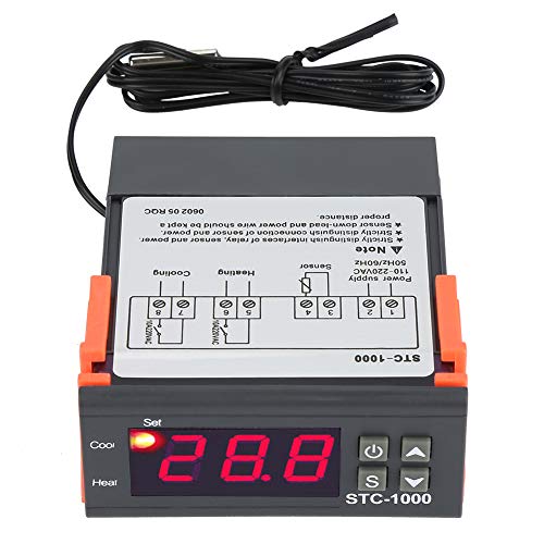 Hilitand STC 1000 Digital Temperature Controller, -50℃-99℃ Alarm Intelligent Thermostat LED with Sensor AC110V-220V