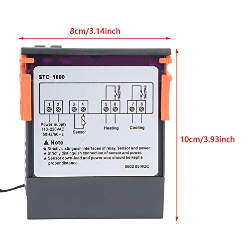 Hilitand STC 1000 Digital Temperature Controller, -50℃-99℃ Alarm Intelligent Thermostat LED with Sensor AC110V-220V