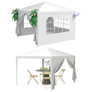 homgarden 10'x10' outdoor canopy tent patio camping gazebo storage shelter pavilion cater party wedding bbq events tent w/removable sidewalls