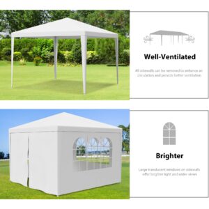 HomGarden 10'x10' Outdoor Canopy Tent Patio Camping Gazebo Storage Shelter Pavilion Cater Party Wedding BBQ Events Tent w/Removable Sidewalls