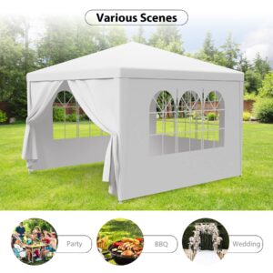 HomGarden 10'x10' Outdoor Canopy Tent Patio Camping Gazebo Storage Shelter Pavilion Cater Party Wedding BBQ Events Tent w/Removable Sidewalls