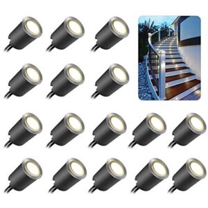smy lighting recessed led deck light kits with black protecting shell φ32mm, in ground outdoor landscape lighting ip67 waterproof,12v low voltage for garden,yard stair,patio,floor,kitchen decoration