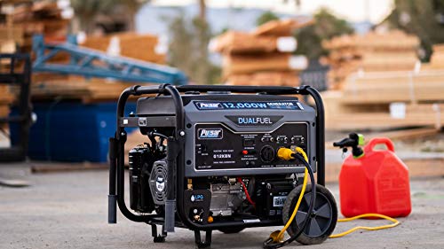 Pulsar G12KBN Heavy Duty Portable Dual Fuel Generator - 9500 Rated Watts & 12000 Peak Watts - Gas & LPG - Electric Start - Transfer Switch & RV Ready - CARB Compliant