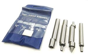 tool steel quality 4 pieces edge finder set includes ef-130,132,133,134