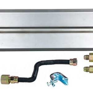 Dreffco 18" Linear Gas Burner with Complete Connection Kit - Fireplace Burner Made from Powder Coated Steel - Designed for NG Fireplace or Fire Pit - Includes 10" Non-Whistle Flex Line