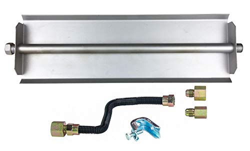 Dreffco 18" Linear Gas Burner with Complete Connection Kit - Fireplace Burner Made from Powder Coated Steel - Designed for NG Fireplace or Fire Pit - Includes 10" Non-Whistle Flex Line