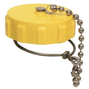 essential supply propane tank 1-3/4" acme fill valve cap forklift cylinders with chain tether