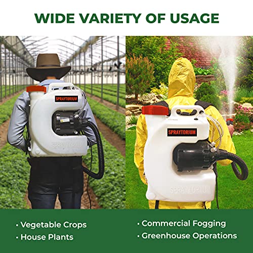 PetraTools Electric Disinfecting Fogger Backpack Sprayer - 4 Gallon Mist Blower with Extended Commercial Hose for Sanitation Spraying & Pest Control - Disinfection Fogger (Backpack Sprayer)