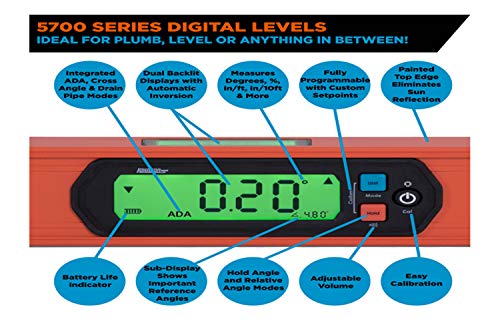 Johnson Level & Tool 5700-4800D JLX Programmable Digital Level, 48", Orange, 1 Level