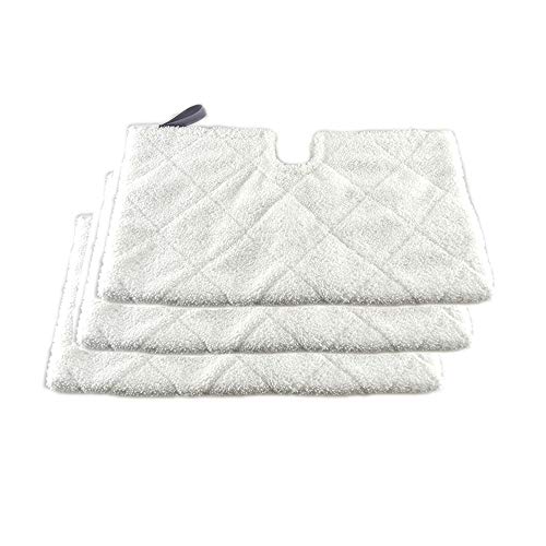 Turbokey 3 Pocket Steam Mop Pads Double-Sided Rectangle Microfiber Refill Pad for Shark Euro Pro Mops S3500 Series,S2902,S3455K,S3501,S3550,S3601,S3801,S3901,S4601,S4701,S4701D,SE450（White）