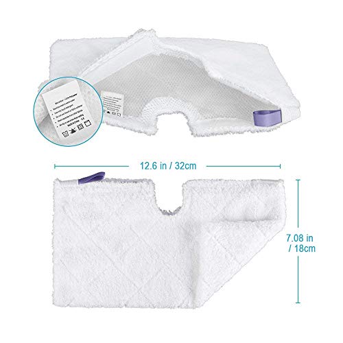 Turbokey 3 Pocket Steam Mop Pads Double-Sided Rectangle Microfiber Refill Pad for Shark Euro Pro Mops S3500 Series,S2902,S3455K,S3501,S3550,S3601,S3801,S3901,S4601,S4701,S4701D,SE450（White）