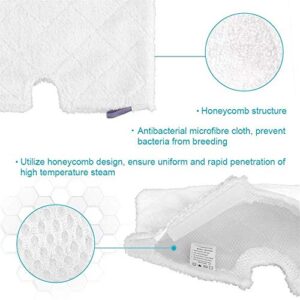 Turbokey 3 Pocket Steam Mop Pads Double-Sided Rectangle Microfiber Refill Pad for Shark Euro Pro Mops S3500 Series,S2902,S3455K,S3501,S3550,S3601,S3801,S3901,S4601,S4701,S4701D,SE450（White）