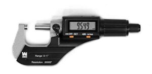 wen 10725 standard and metric digital micrometer with 0 to 1-inch range, 00005-inch accuracy, lcd readout and storage case