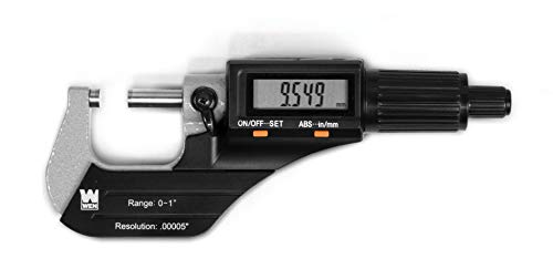 WEN 10725 Standard and Metric Digital Micrometer with 0 to 1-Inch Range, 00005-Inch Accuracy, LCD Readout and Storage Case